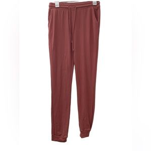 Maternity High Rise Pink Sweatpant Jogger Elastic Waist Front Tie Loungewer